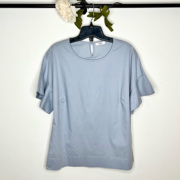 Peserico Stretch Cotton Flutter Sleeve Top - Picture 1 of 7